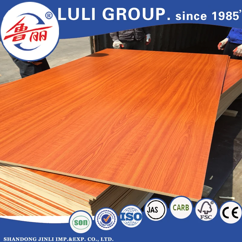 1830X2440X6 9 12 16 18 25 38 45 43 48 60mm  melamine mdf from LULI guang xi factory