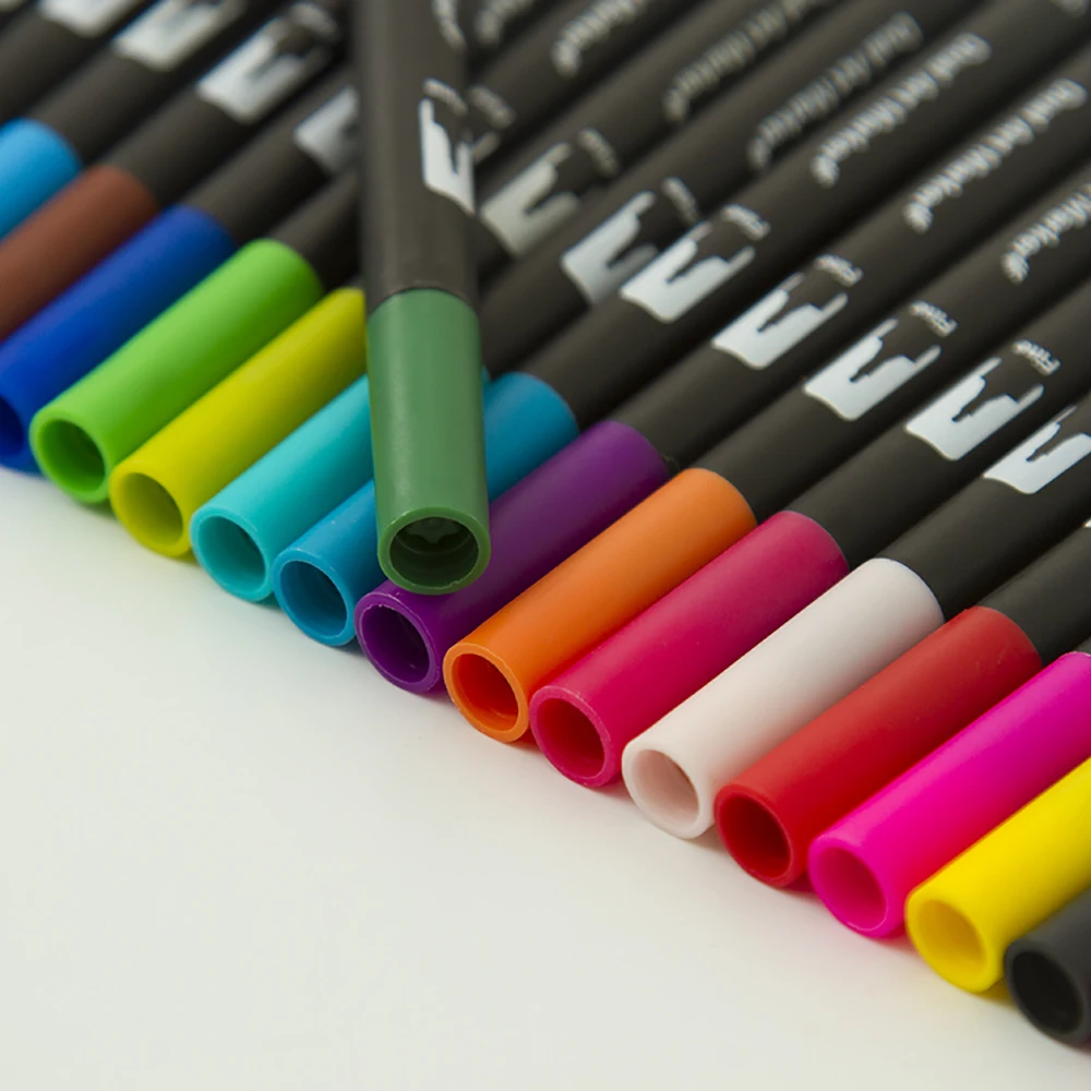 JWXJT 120 Color soft brush watercolor pen Dual tip Brush Art Marker Pen set For Kids Adult Lettering Painting pen