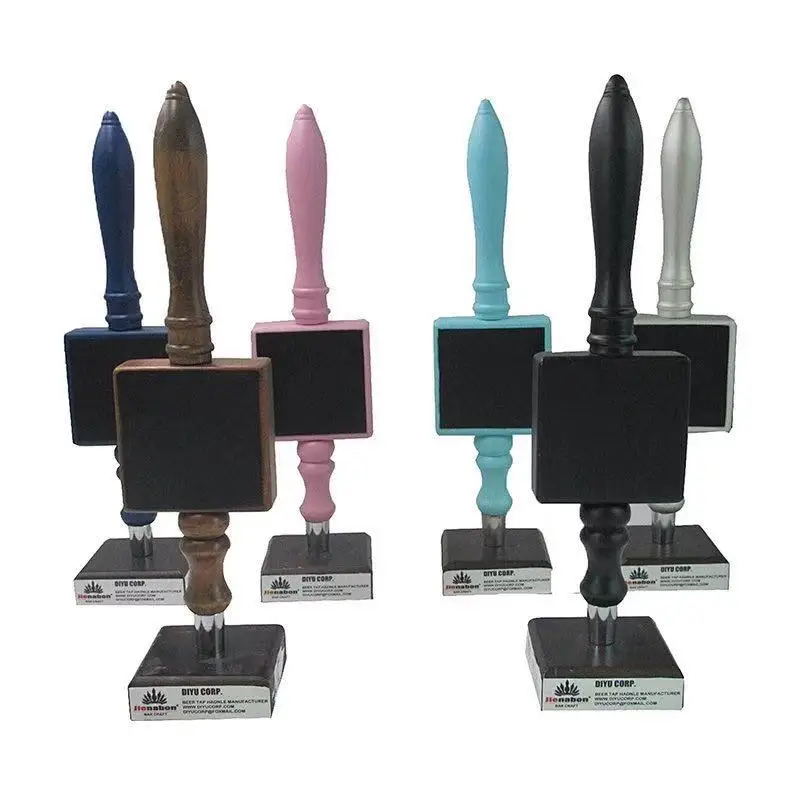 Free sample homebrew bar chalkboard classical decorative wood custom beer tap handle