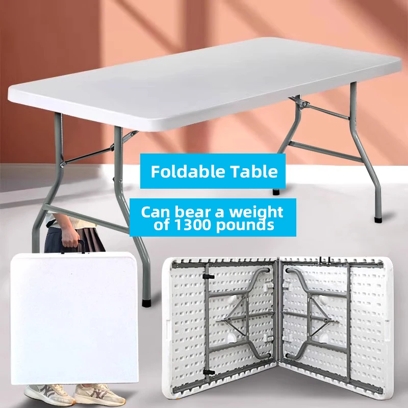 Wholesale Modern Meeting catering Banquet Picnic Plastic Fold Up White Rectangular Folding Outdoor Table