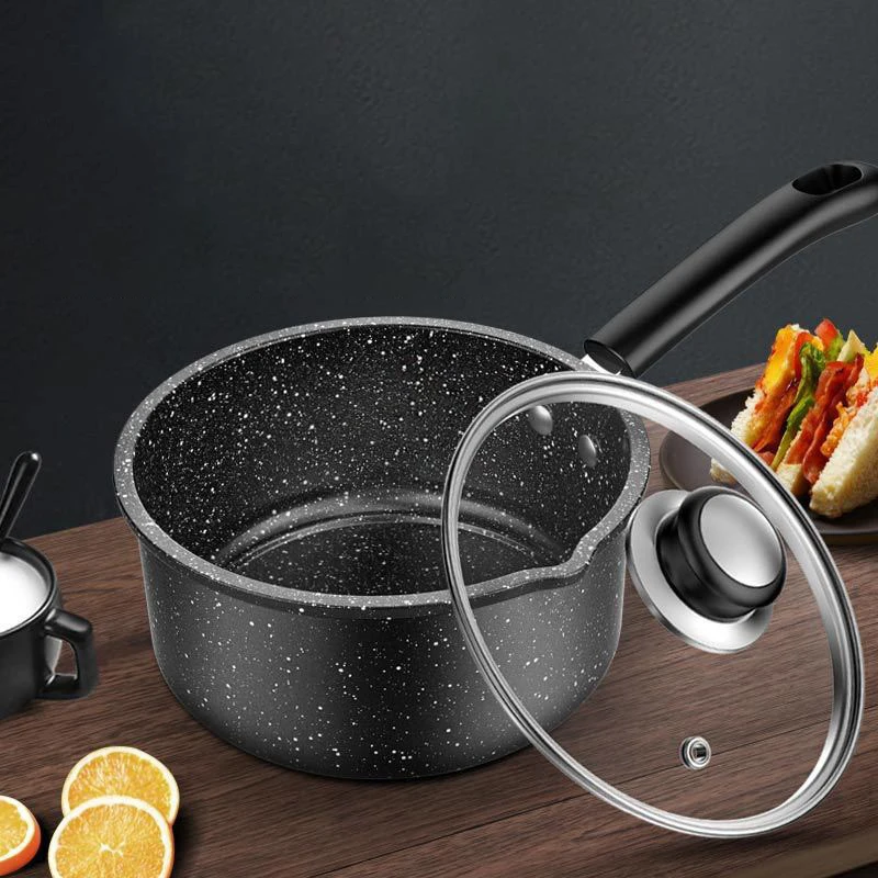 Humanized Kitchen Cooking Snow Pan Non Stick Milk Boiling Pot Round Pans Domestic Soup Pot