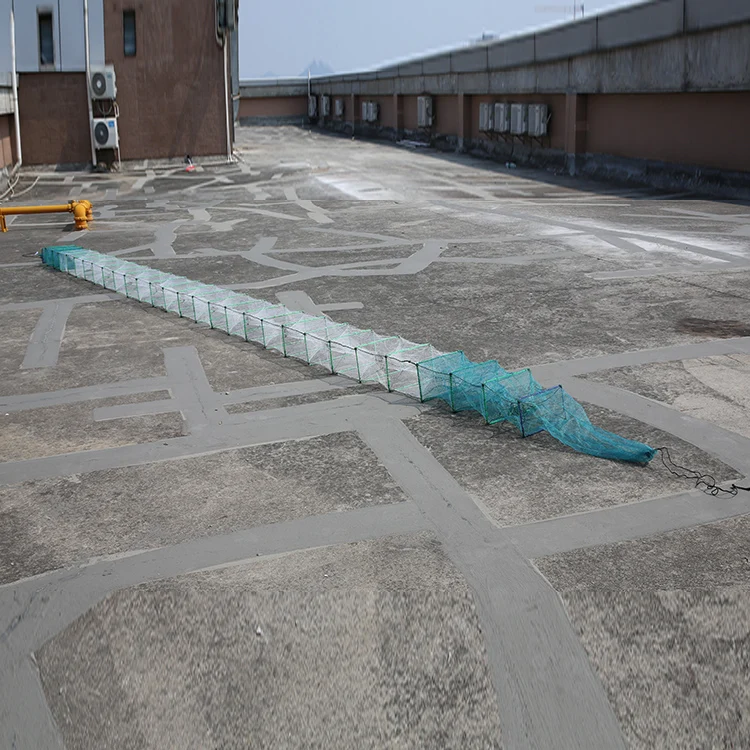 Fast Delivery Commercial Foldable PE Mesh Crab Fish Pot Shrimp Crayfish Spring Trap 22cm*35cm*29knots(102yarn)