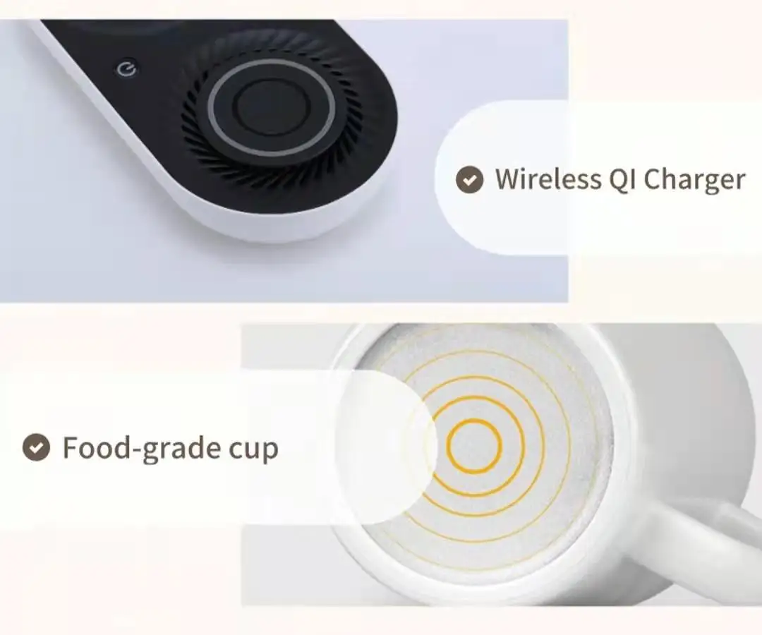 Smart Drink Cooling Heating With Wireless QI Charging Coffee Mug Holder Cans Chiller  12V,48W