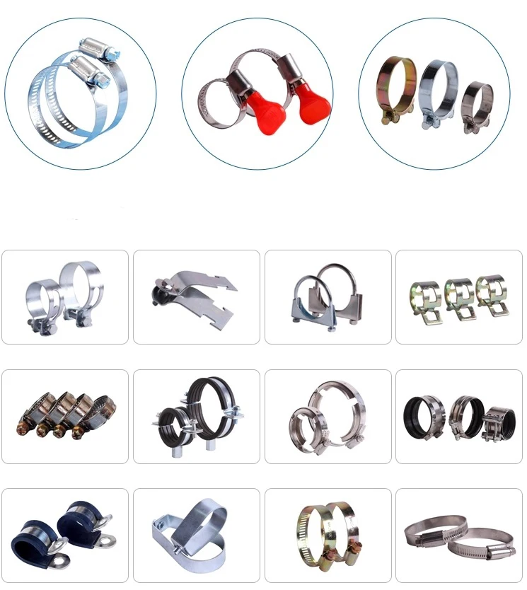 High quality circle shape rope clamp Hot sale t clamp American Type Hose Clamp with butterfly key