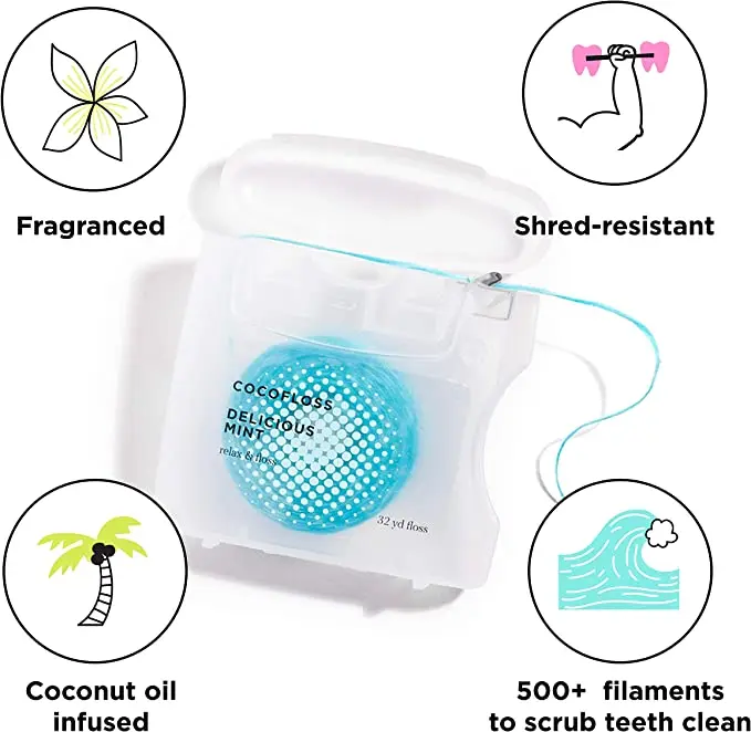 Daily Care Hot Sale COCO Soft PE Dental Floss Coconut Mint Strawberry Orange Bamboo Nylon Floss For Teeth Cleaning