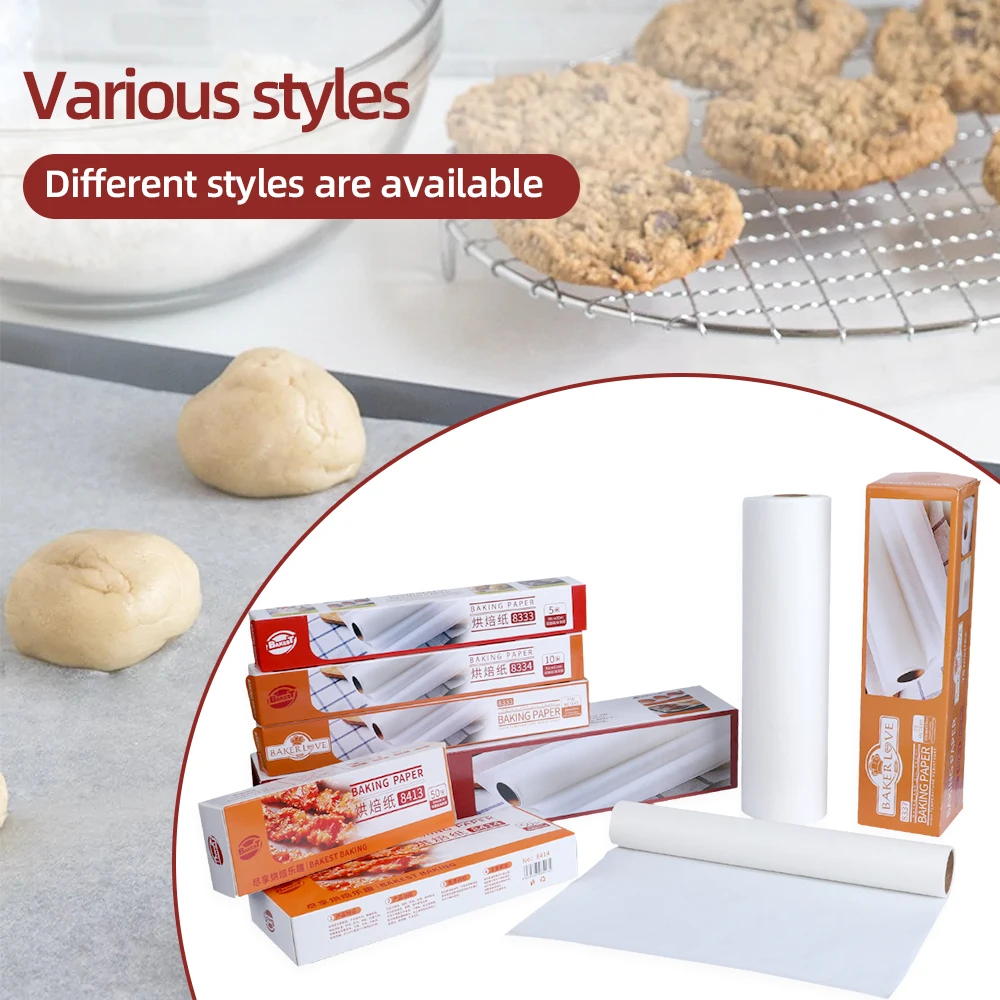 Factory Food Grade Greaseproof Double Sided Silicone Oil Paper Baking Paper For Cooking Custom Size High Temperature Paper