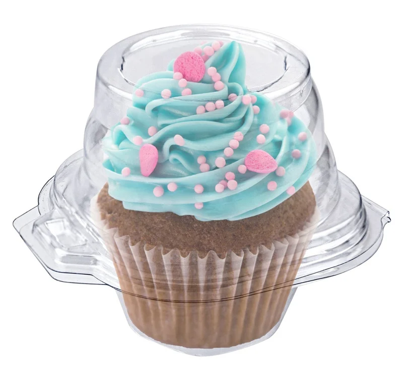 Fancy 1 2 4 6 12 holes ecofriendly Cupcake Carrier Holders Clear Plastic Containers Dessert Transparent muffin cake Boxes