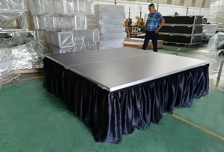 Portable Event Lighting Aluminum Alloy Truss Outdoor Concert Stage Platform With Skirt