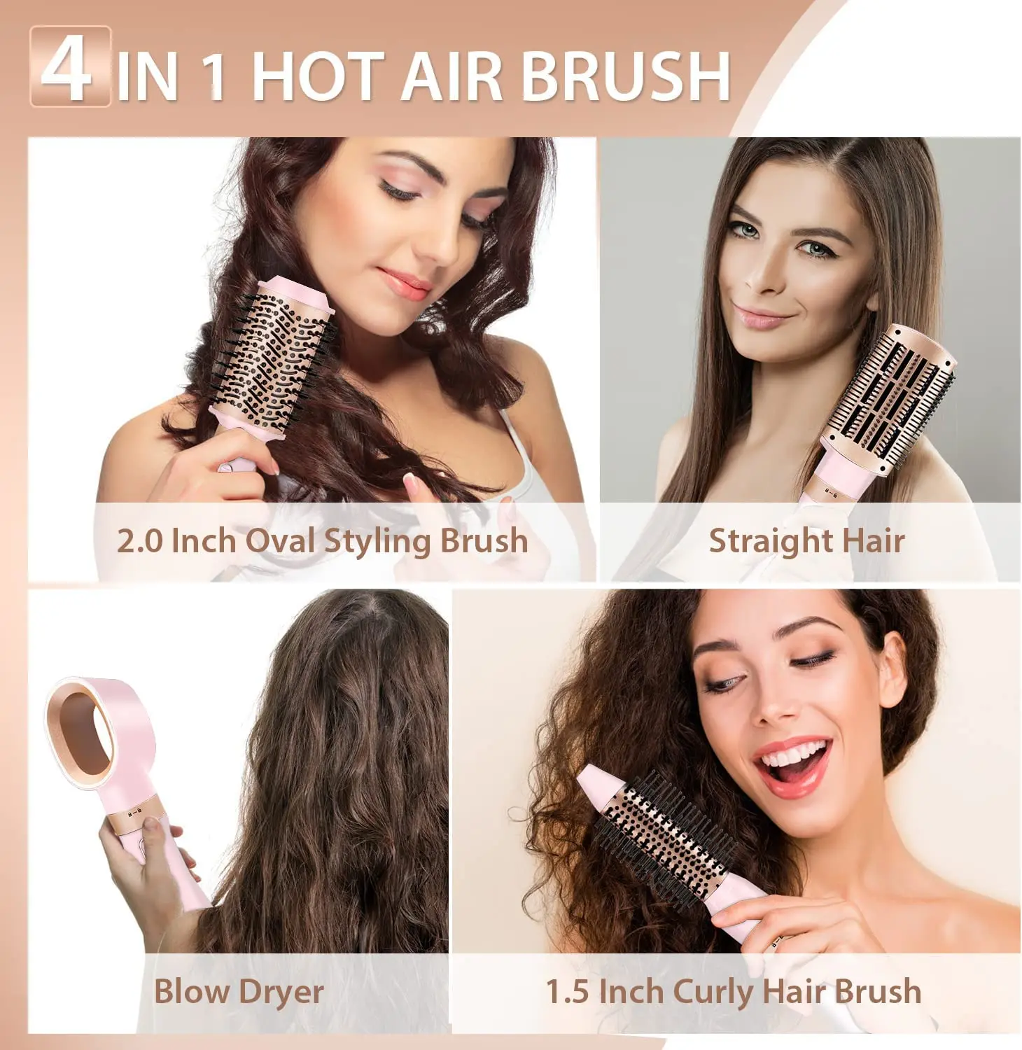 4 in 1 Brush Hair Dryer One Step Volumizer Hot Air Professional Electric 5 Multi-function