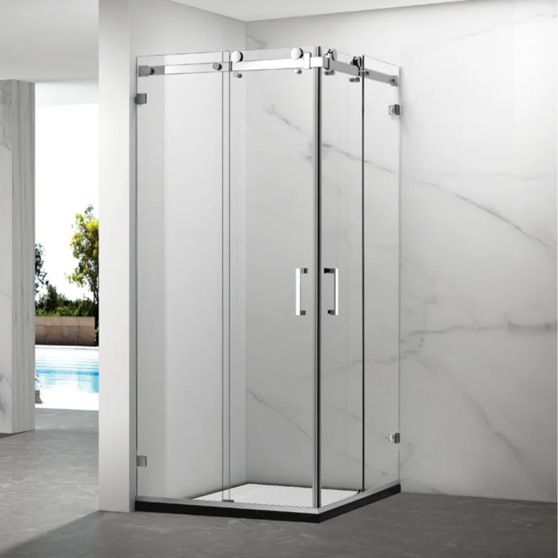 Небольшая бескаркасная душевая кабина из закаленного стекла угловые душевые кабины