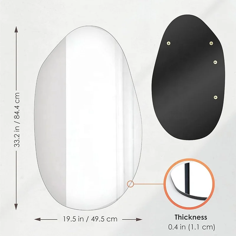 Customized Wholesale Cheap Large Modern Irregular Abstract Cloud Shaped frameless beveled Home Decorative Hanging Wall Mirror