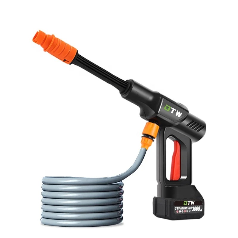 DTWA5-0010 Power Tools Lithium High Pressure Electric Car Washer Gun Rechargeable Portable Car Wash Machine With Foam Generator