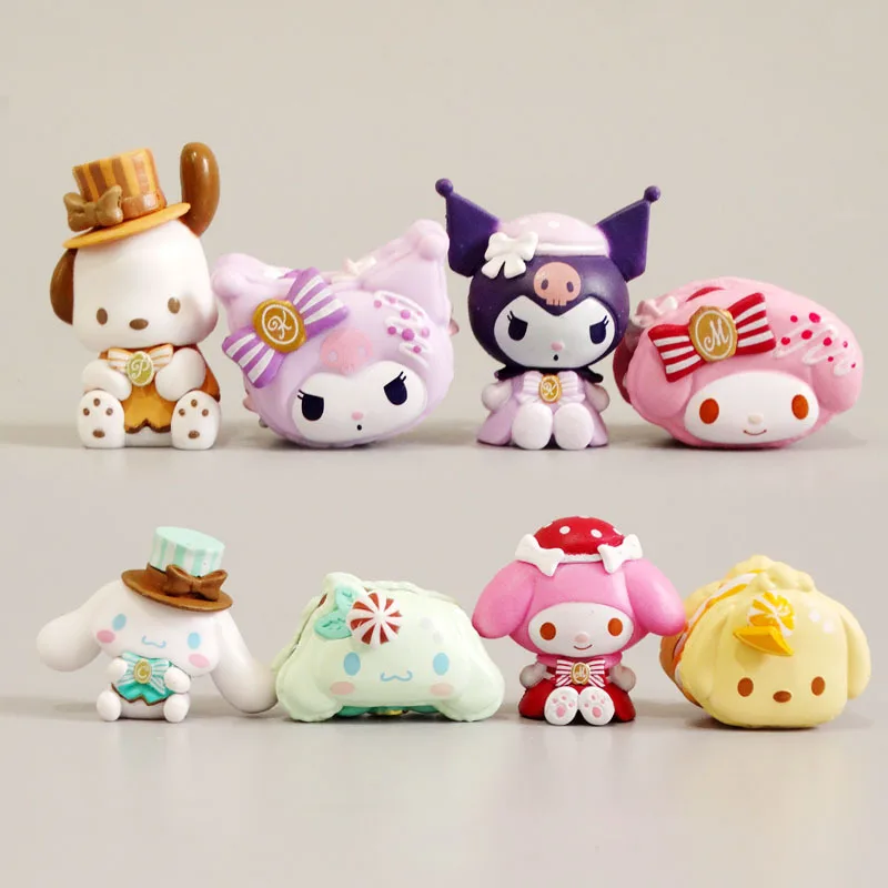 Lovely Wholesale Cartoon My Melody Toys Anime Kuromi PVC Action Figure Kawaii Figure Cake Decoration Collection Birthday Gift
