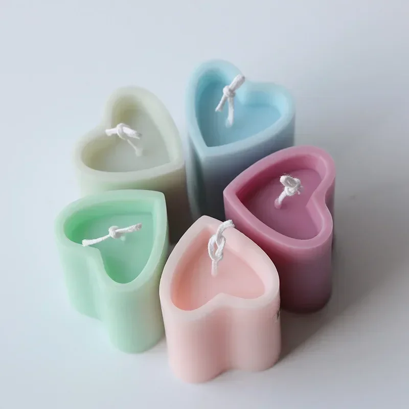 Molde De Vela Romantic Wedding Candle Mold Heart Column Candlestick Making Love Pole Plastic Candle Molds Acrylic Candle Moulds