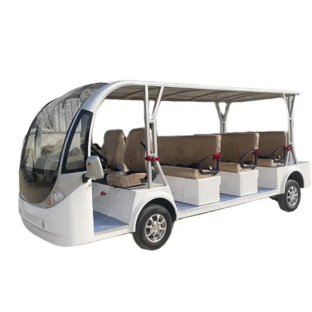 96V Battery Operated 18 Passenger Electric Sightseeing Bus Car Tourism Electric Vehicle With Certificate