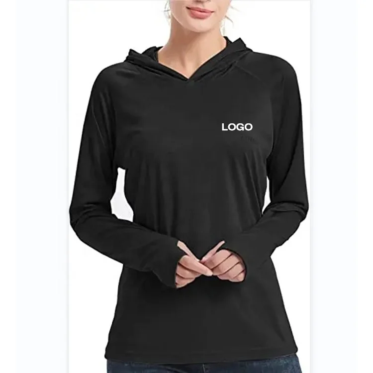 Summer Polyester Running Hiking Uv Protection Soft and Comfortable Women Fishing Hoody Shirts