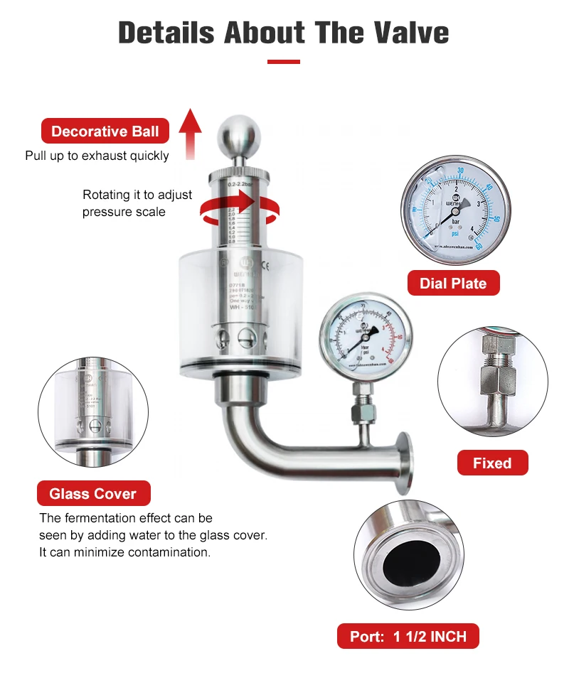 Hot Selling Stainless Steel Sanitary SS304 Safety Valve Pressure Regulating Valve