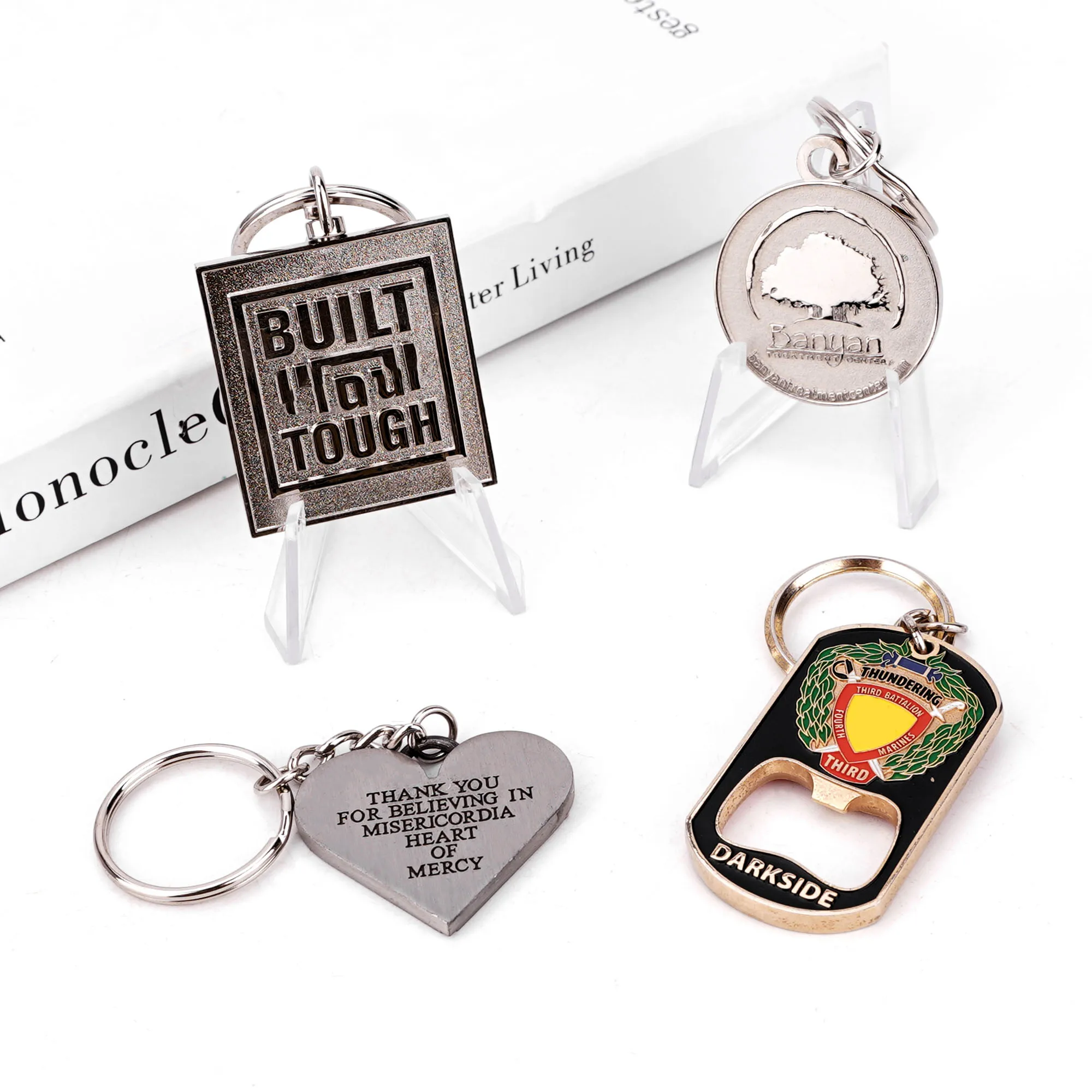 Manufacturer promotion zinc alloy metal keychain customized personalized soft and hard enamel logo keychain