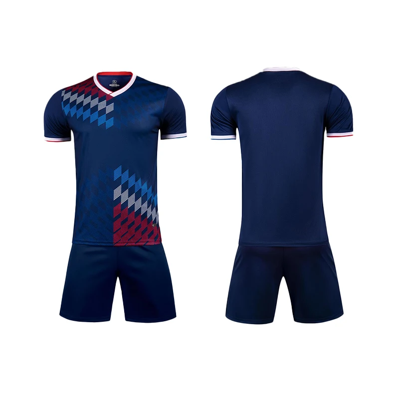 Sublimation Print Number Blank Soccer Shirts Breathable Soccer jersey set Sportswear Training suit  Football Uniform For Men