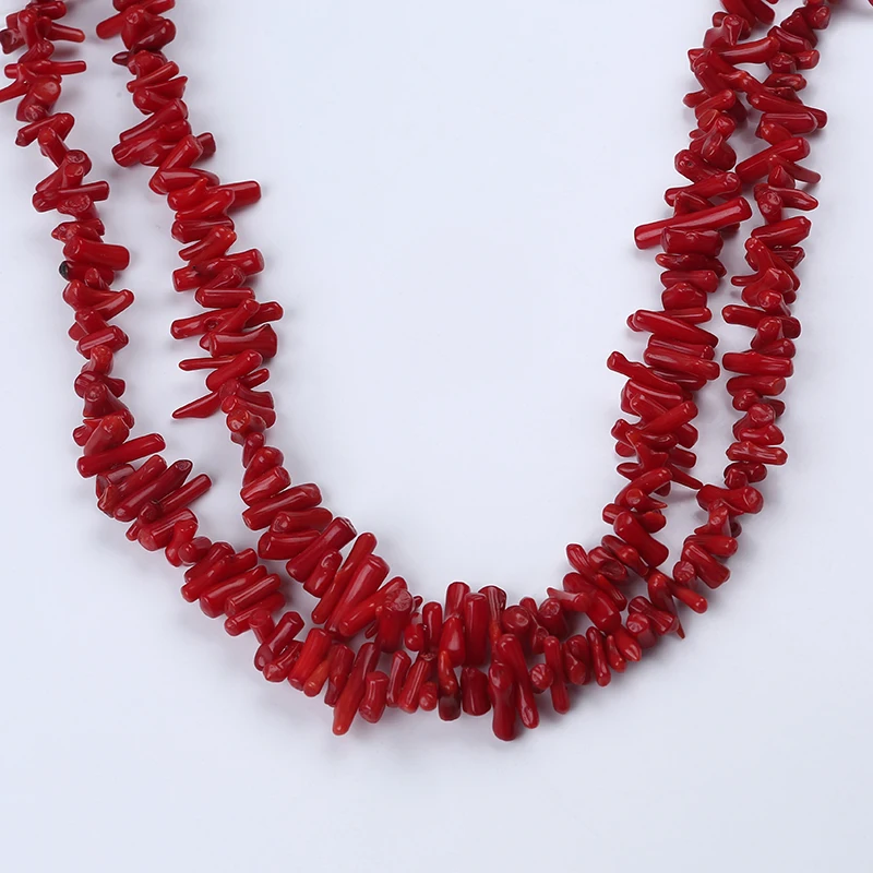 Бусины неправильной формы для изготовления ювелирных изделий белые розовые красные коралловые палочки 12-17 мм