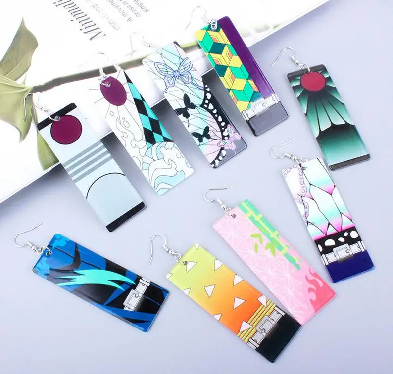 15 Designs Anime Kawaii Demon Slayer Kimetsu No Yaiba Acrylic Earrings