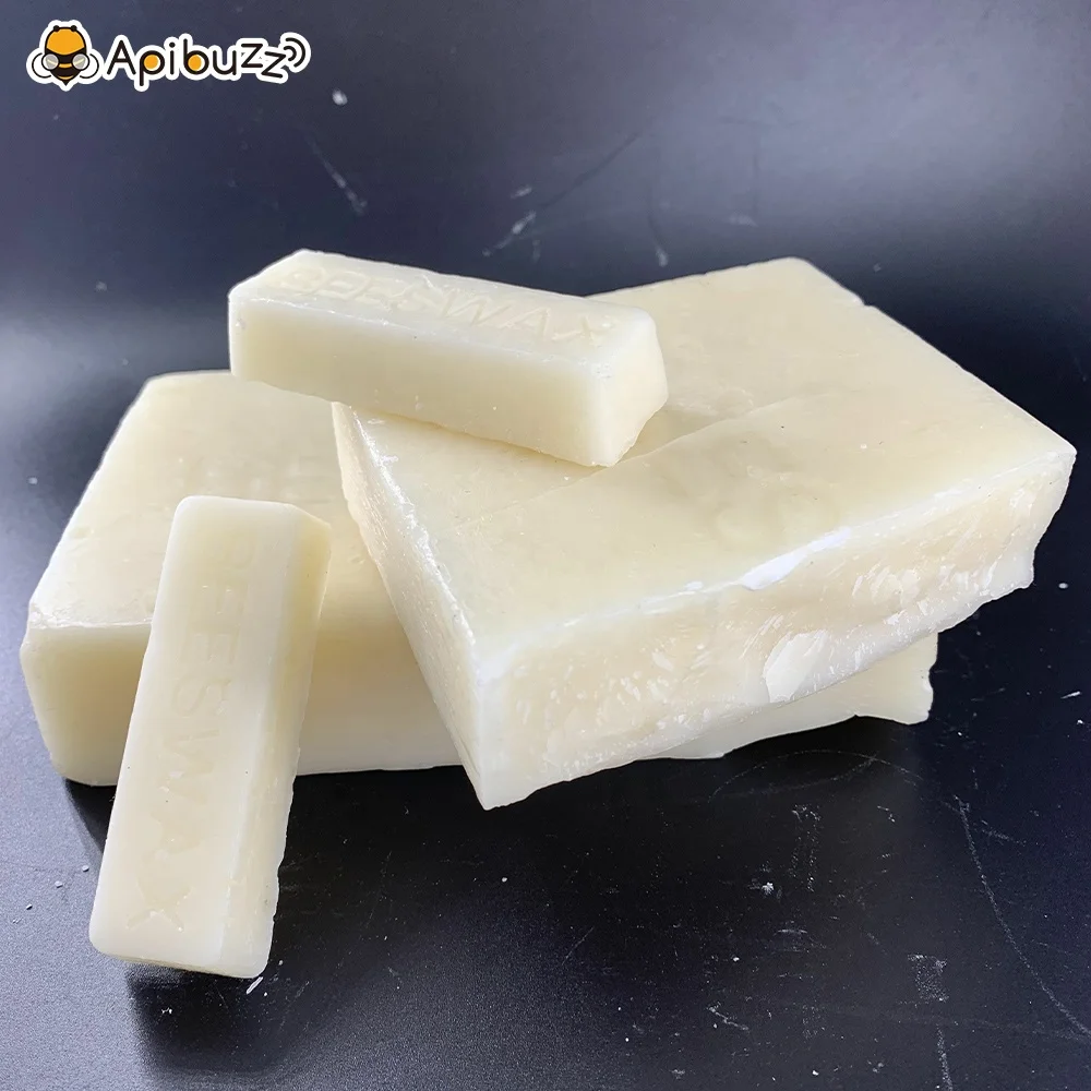 White Pure Beeswax Block Edible Bee Wax Bars for Making Wax Food Wrap,Cosmetics,Healing Salve,Candles Beekeeping Apiculture