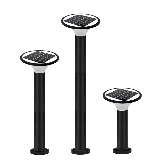 
Newest China manufacturer circle 5W 7W 8W 170mm 800mm post landscape lamps lawn led solar garden light 