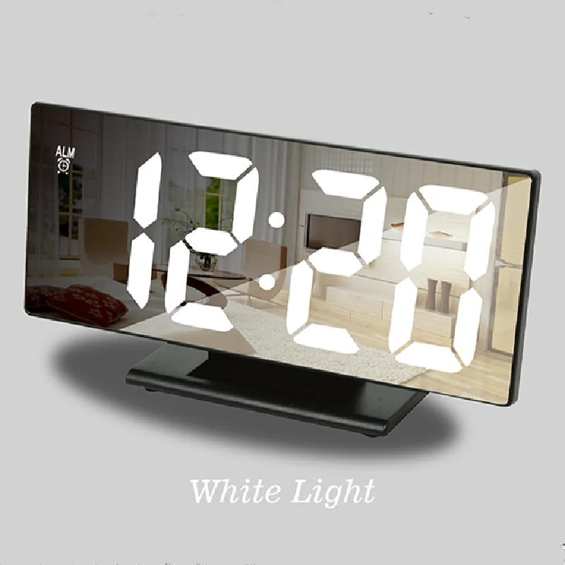 LED digital alarm clock wall and desk clock smart  electric clock digital mirror screen in home bedroom light 3618L