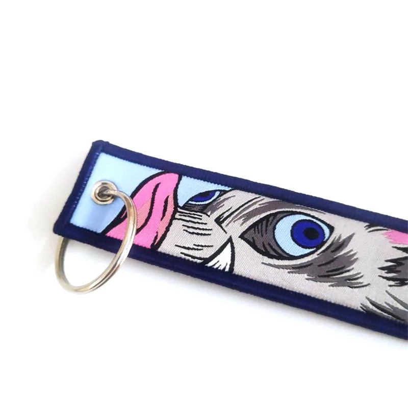 Daqido Custom Made Fabric Woven Embroidery Key Chains Key Rings Luggage Anime Jet Tags Letter Charms Kawaii Keychain
