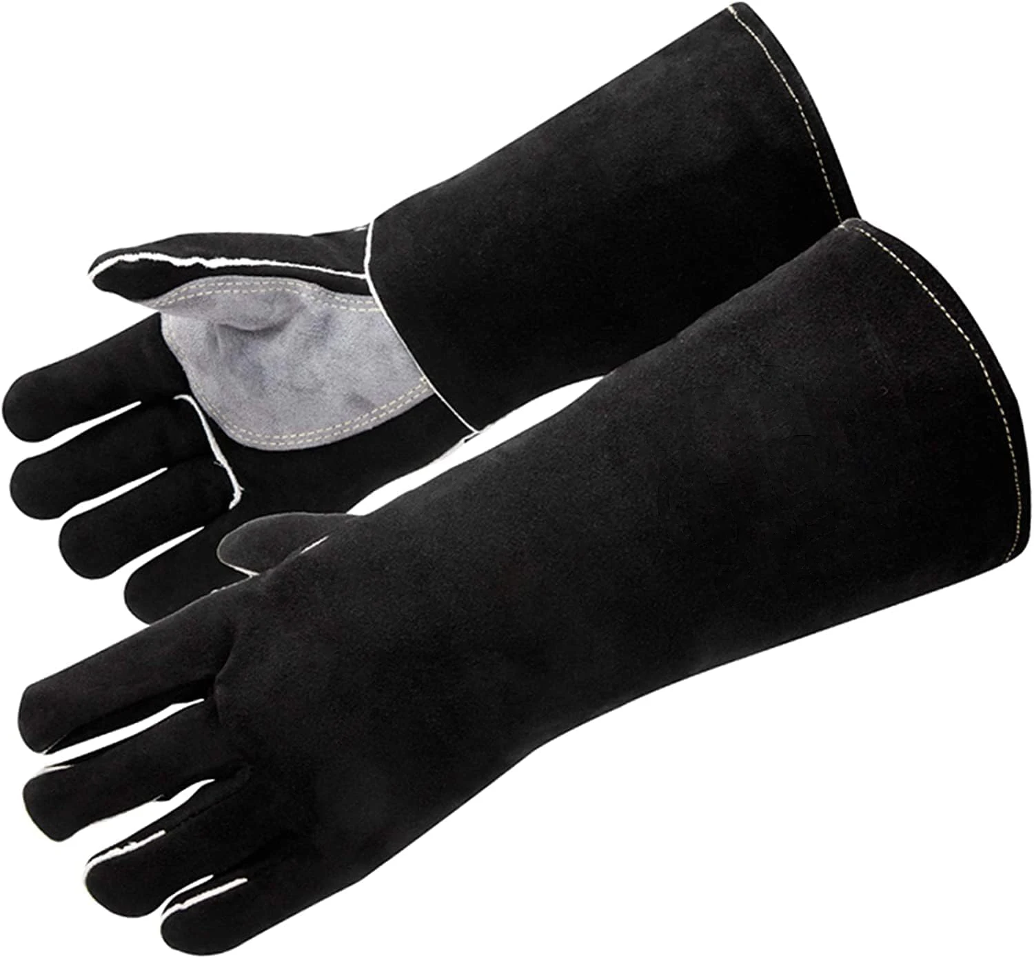 premium black goatskin leather weld gloves cowhide mig tig welding anti cut safety gloves welding gloves with strap