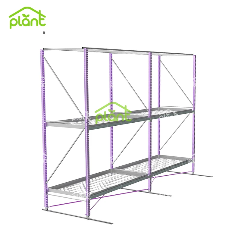 Greenhouse Vertical Grow Racks 2 Tier Rolling Bench for Plants