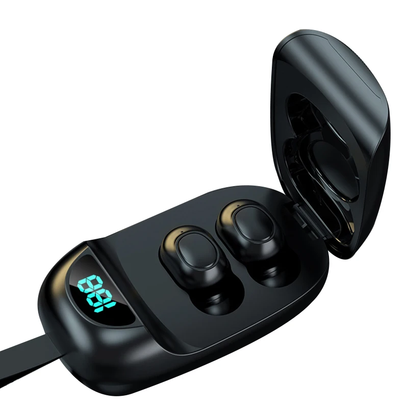 
Portable power bank wireless Stereo JS25 LED Display Wireless Earbuds auto pair smart touch operation mini gaming headphone 