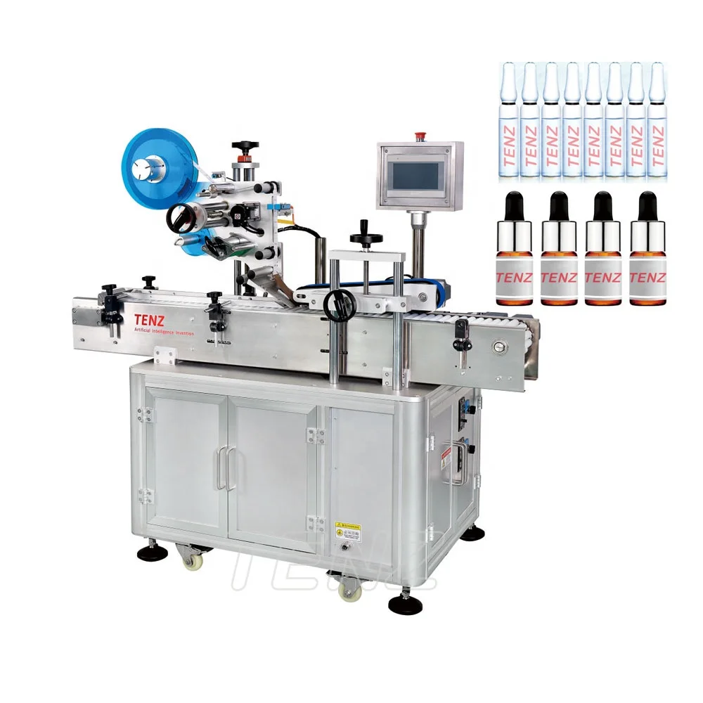 TENZ compact container bottom labeling machine label printing machine&Horizontal Side Labeling Machine