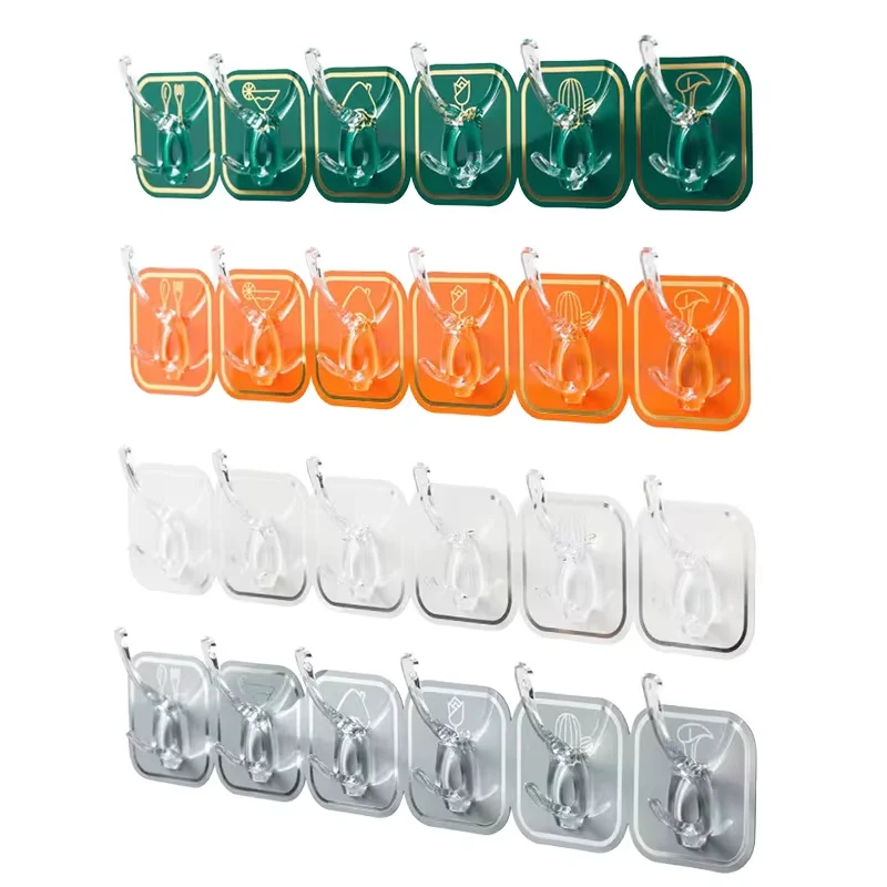 6 1 самоклеящийся крепкий нагружающий крючок для подвесной декоративный цветной пластиковый шкаф ванной комнаты гостиной стены одного дома