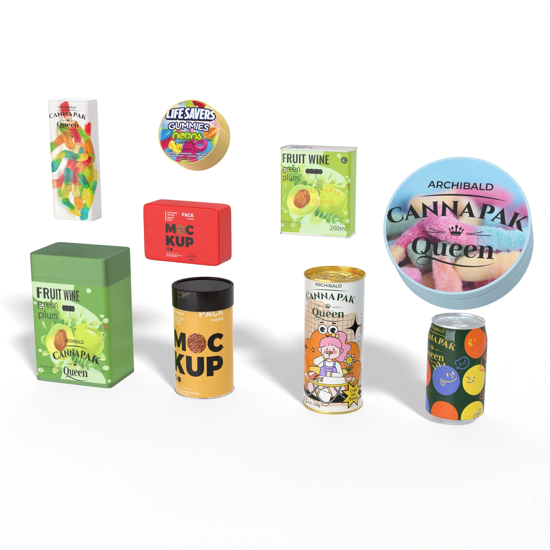 A Archibald Free Samples Custom Child Resistant Metal Tin Can Packaging Used To Store Pre Rolled Cones Candy Herb Flowers