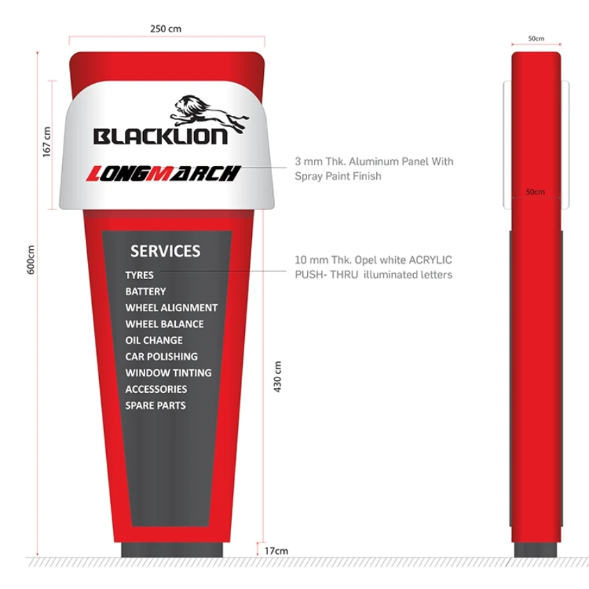 ART WORK for  Aluminum Panel Advertising Sign Pylon Sign Directional Pavement Stand Pylon Signage 2D or 3D Design Work Service