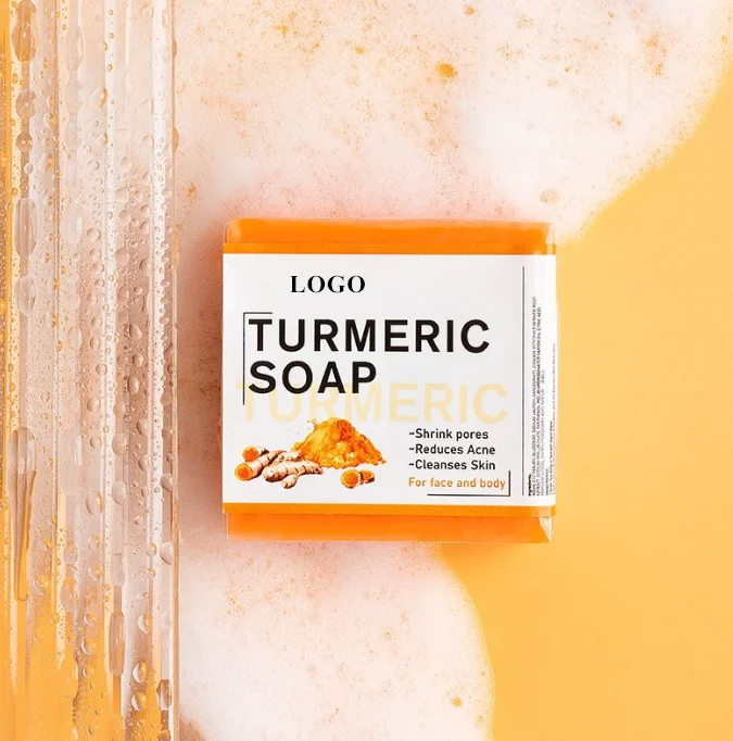Wholesale Private Label Natural Tumeric Skin Whitening Anti Acne Skin Care Face Body Turmeric Bar Soap