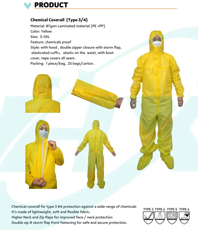 Workwear And PPE  Factory  Direct Supply Safety Clothing  Microporous Type3/4  Coverall