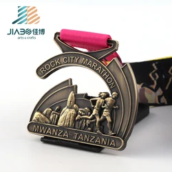 Jiabo, производитель Танзании, металлический недорогой спортивный медальон с 3d логотипом на заказ, спортивный медальон, марафон