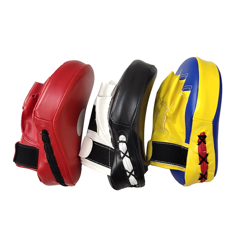 Custom  Design Printed boxing focus pads target Leather Curved punch Pads focus Mitts