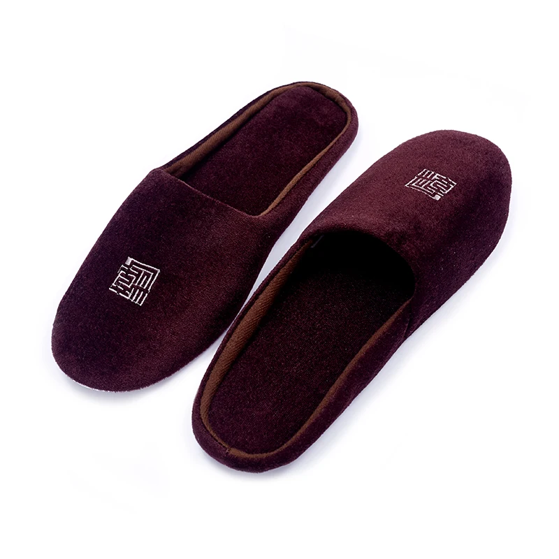 5 star hotel supplies jiangsu hotel amenities pleuche fabric slipper with high quality