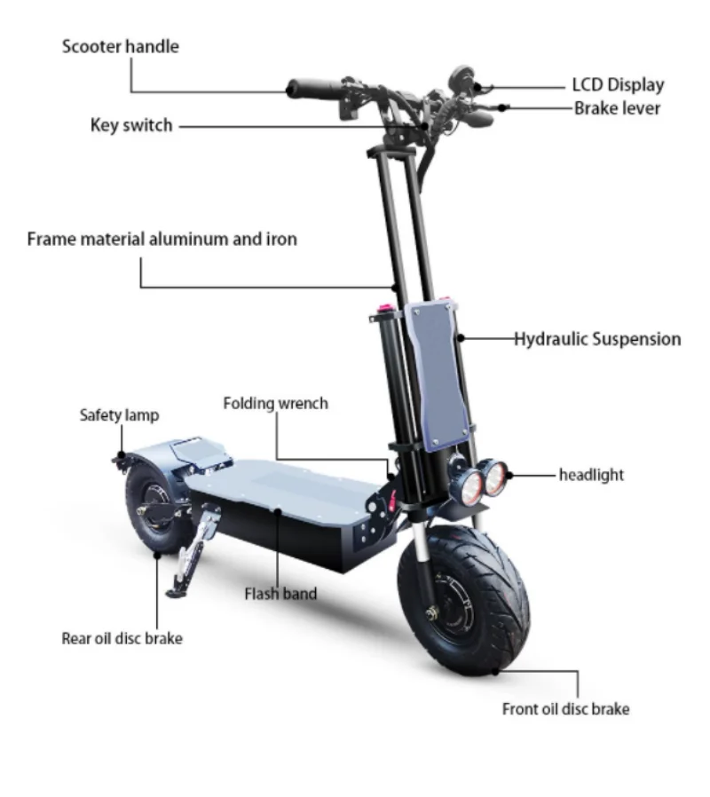 CE Certificate 60V 30A Panasonic Battery Electric Scooter 6000W Big Motor Two Wheel OEM Power Time Charging Color Origin ZHE