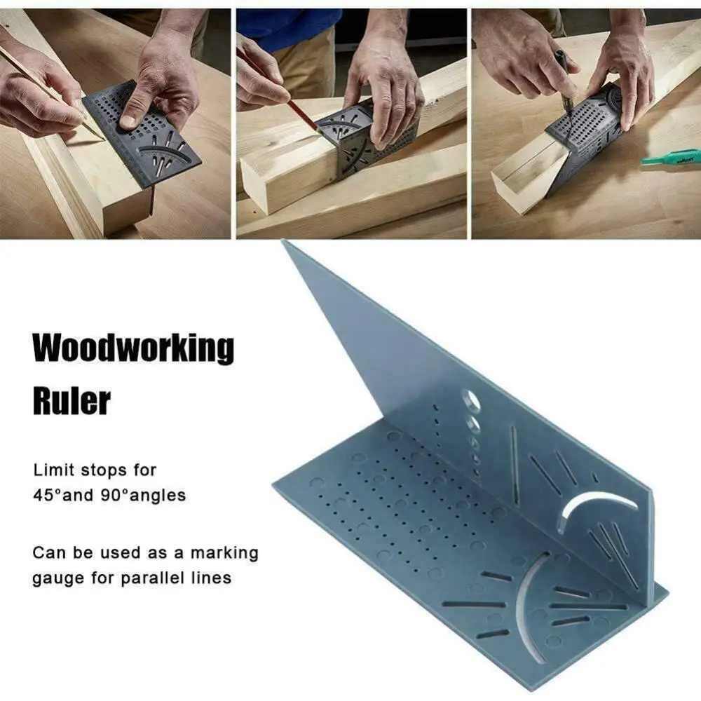 
Woodworking Square Size Measure Ruler With Carpenter Pen 3D Rule 