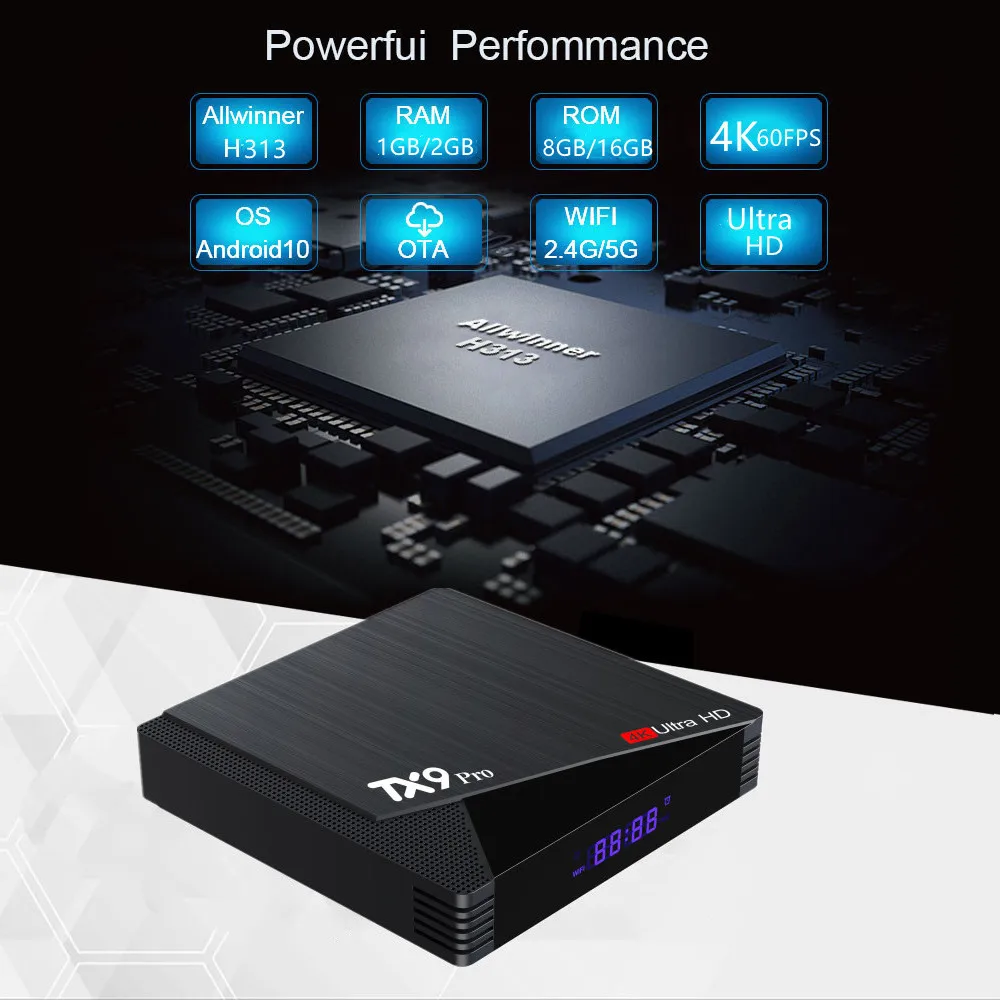 GYS TX9 PRO 2GB 16GB 2 4G  WIFI Smart TV Box Android 10 Allwinner H313 Google Smart TV Box Android