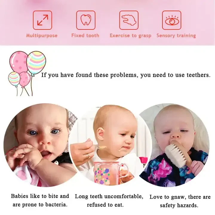 BPA Free banana baby molar Training Toothbrush baby chewing toy safety teether