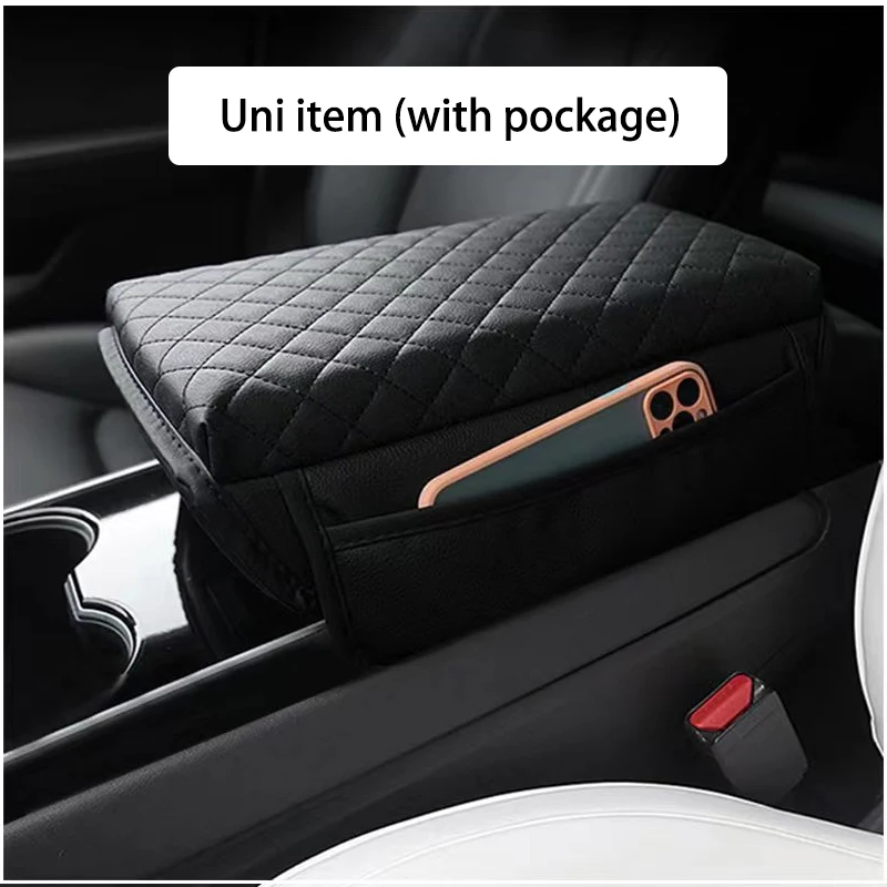 Armrest Box Cover Pad Case Protector Console Lid Protective Cover Universal car Memory Foam PU Leather  Car Center Console