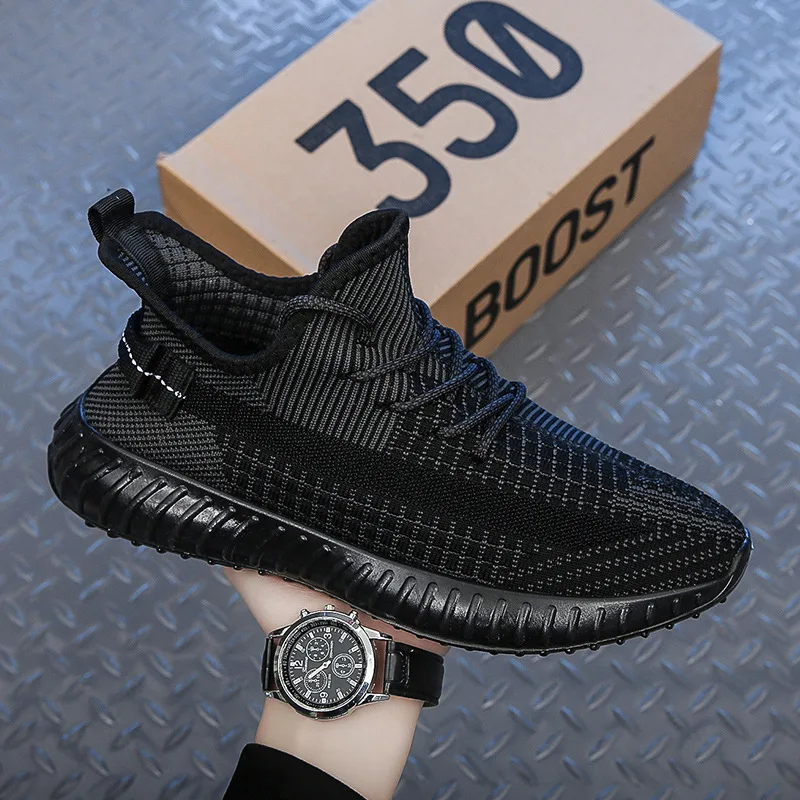 High Quality Breathable Fly Knitted Sports Yeezy Shoes Wholesale Outdoor Casual Men Shoes