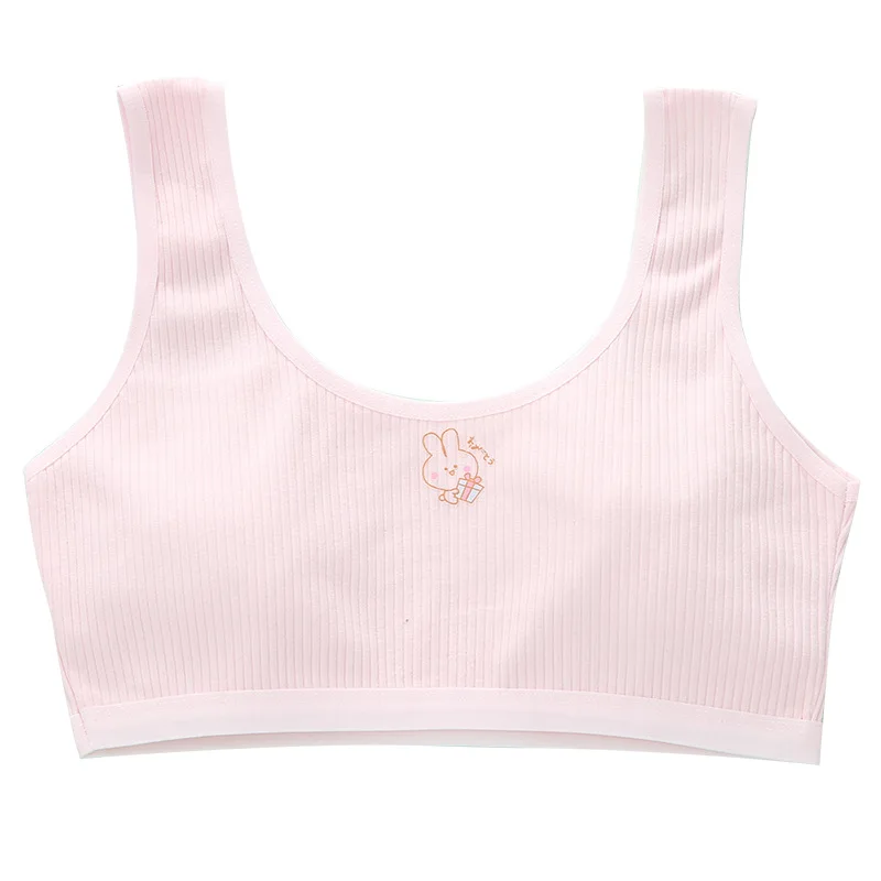 Wholesale Double-sided Cotton Bras Girls In Development Period Wide Shoulder Cotton Bra For Primary School Students