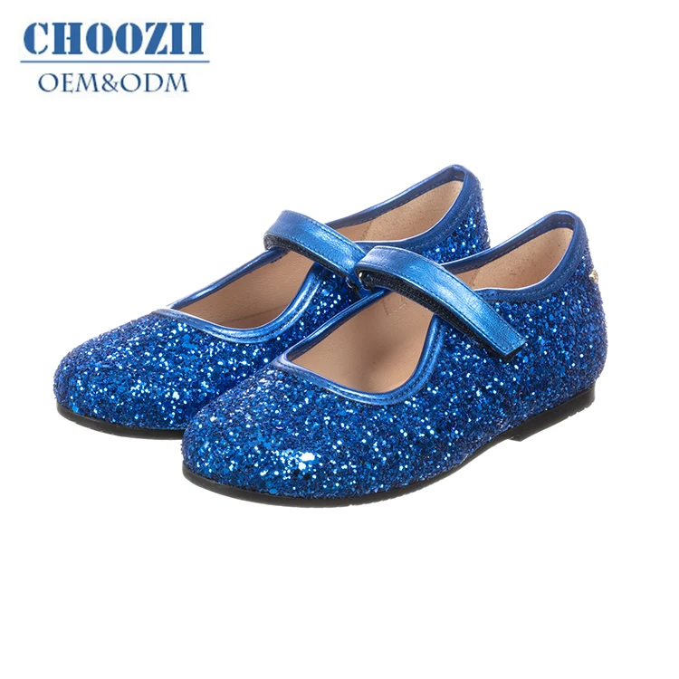 Custom Made Designer Shoes Flat Kid Glitter Leather Mary Jane Spanish Designer Shoes