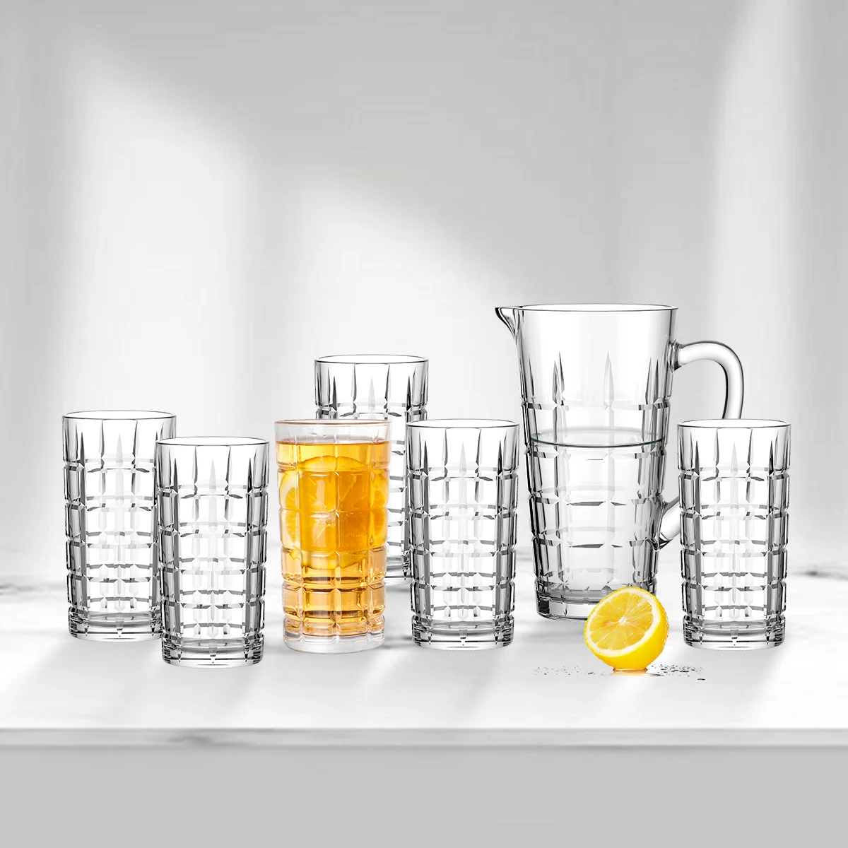 Top Seller premium classical ribbed glassware tea latte cup water tumbler vertical stripe glass clear coffee mug